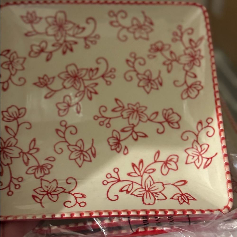 Floral Square Ceramic Salad plates